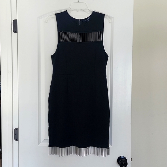 FRENCH CONNECTION Black Sleeveless Chain Detail Bodycon Dress, Size 10 - Picture 3 of 15
